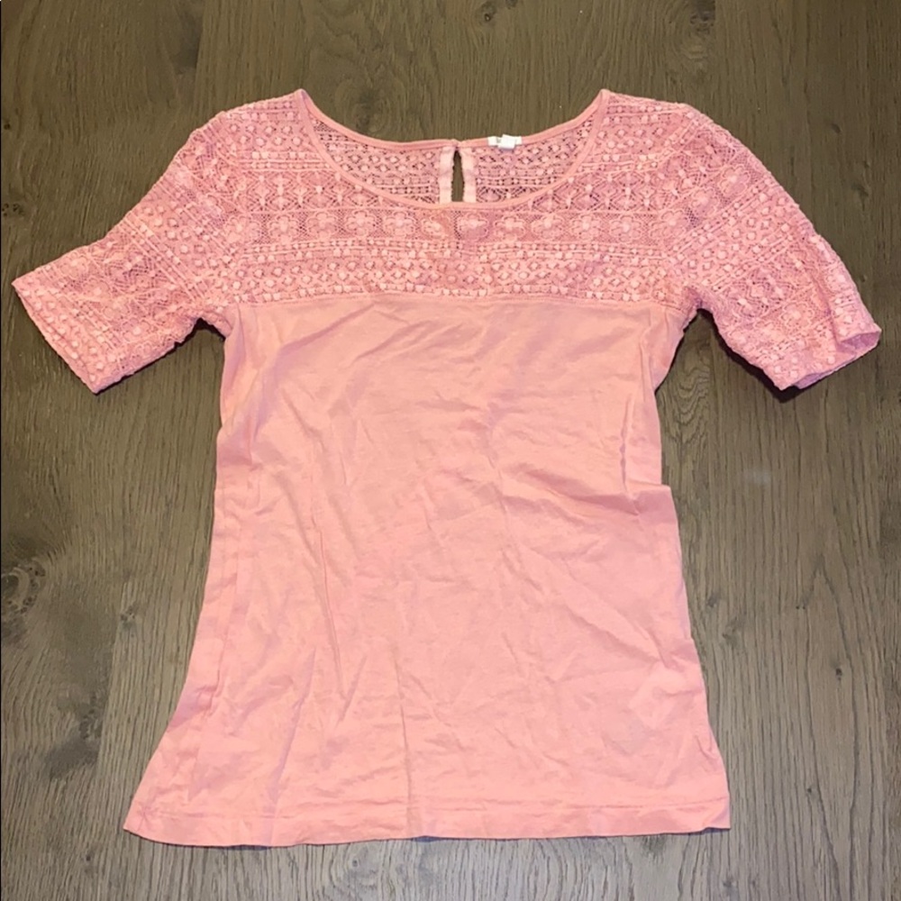J. Crew Pink Lace Top